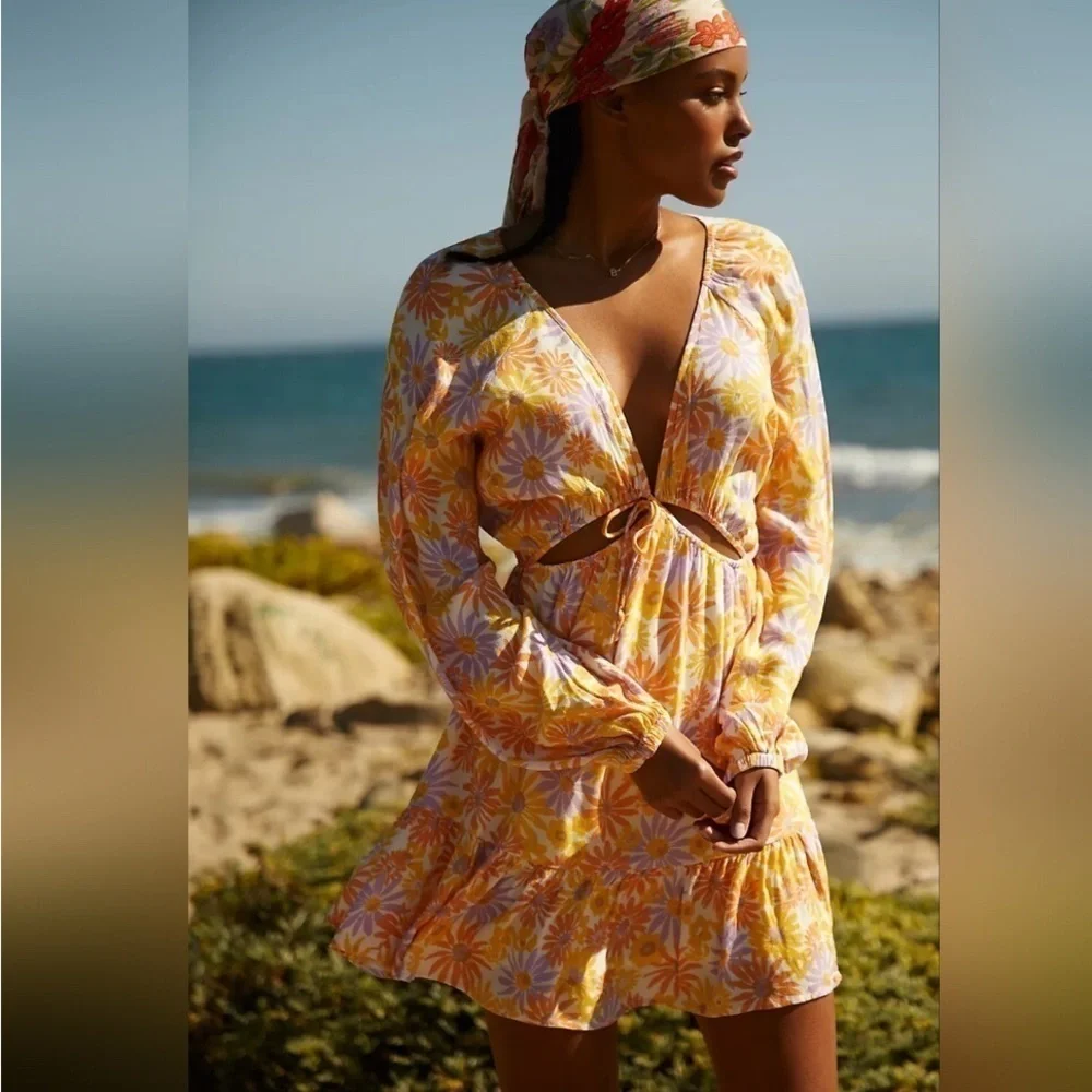 L*SPACE  Feelin' fine dress swim coverup oopsie daisy Medium NWT